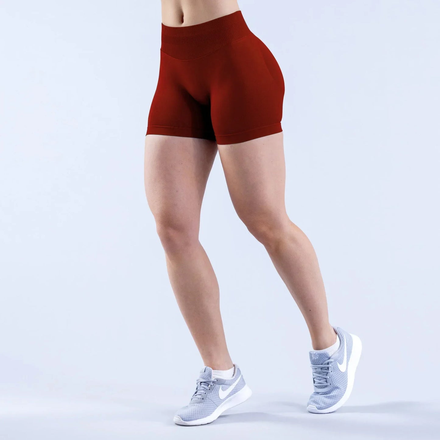 Women Seamless V-waist Yoga Shorts Fashionable High Waist Summer Fitness Shorts Sports Breathable Yoga Pants