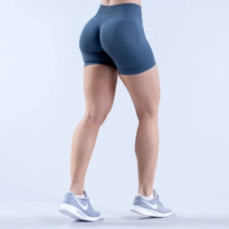 Women Seamless V-waist Yoga Shorts Fashionable High Waist Summer Fitness Shorts Sports Breathable Yoga Pants